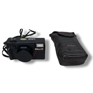 Vintage Nikon L35 AD ISO 400 35mm Film Camera Black f/2.8 Auto Focus Case Japan